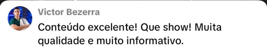 Comentário de profissional da saúde dizendo que entendeu tudo com as aulas.