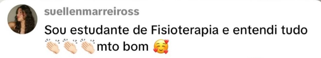 Comentário de aluna agradecendo pela didática clara e compreensível.